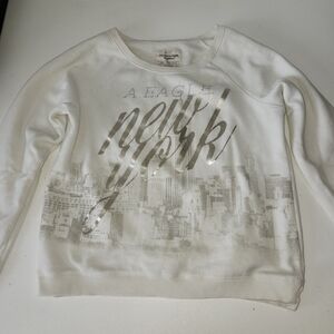 White 'New York' Graphic Sweatshirt
